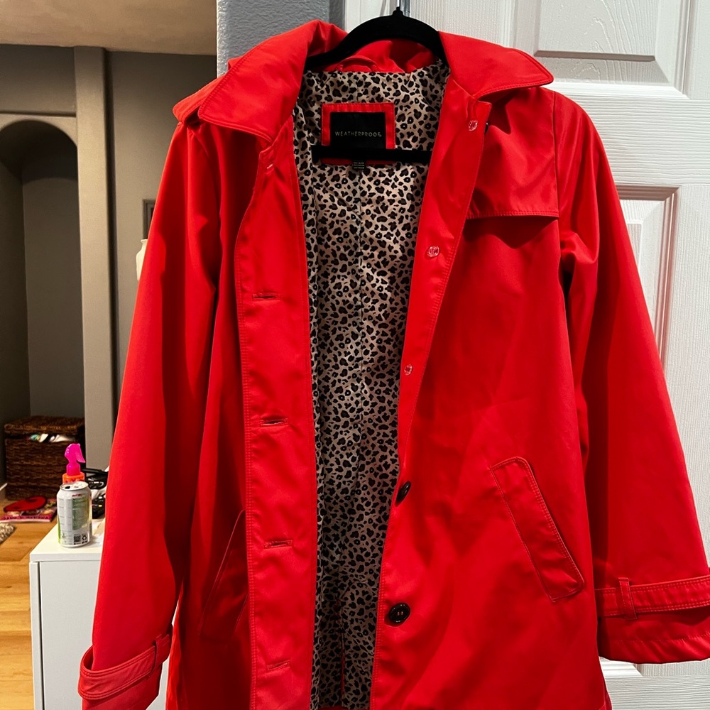 Weatherproof Red Trench Coat